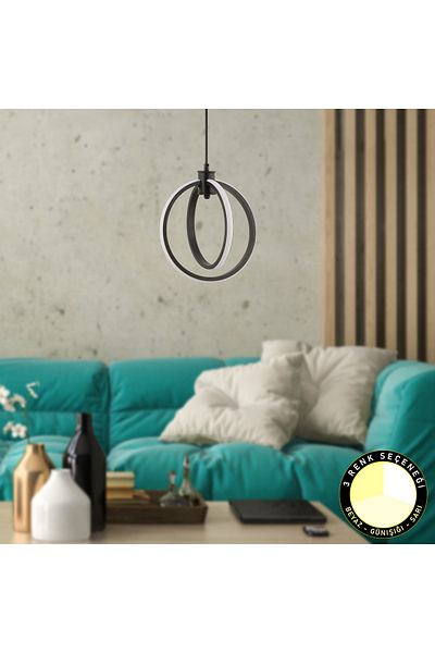 Apliqa Lustra Led HubRom, LINUX Negru 3761-01-BL 25x90 cm 34 W / Lumina Calda,Rece,Neutra 0