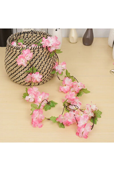 BYSHOME Yapay Çiçek Bahar Dalı Sarmaşık Japon Kiraz Çiçekli 230 Cm 18 Çiçekli 1.Kalite Dolanabilen Model