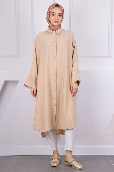 İmajButik Λεπτομερές χιτώνα με μανίκια βιζόν
