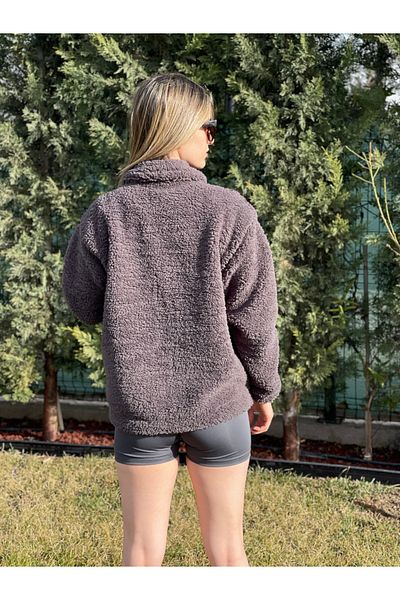 MBEY1989 Λούτρινο παλτό με όρθιο γιακά UNISEX