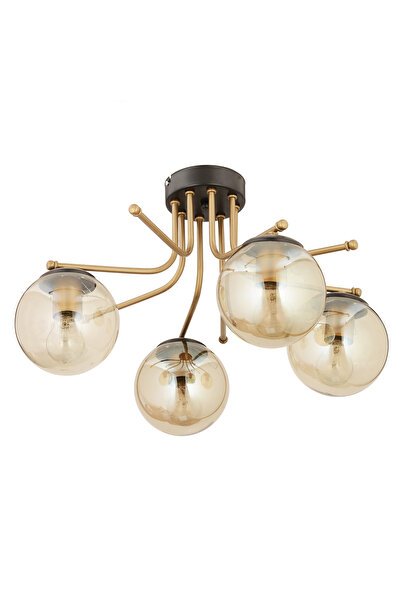 Apliqa Plafonieara HubRom, EDIN 3559-04-BL 55x33 cm 4xE27-60W Negru /Antiq