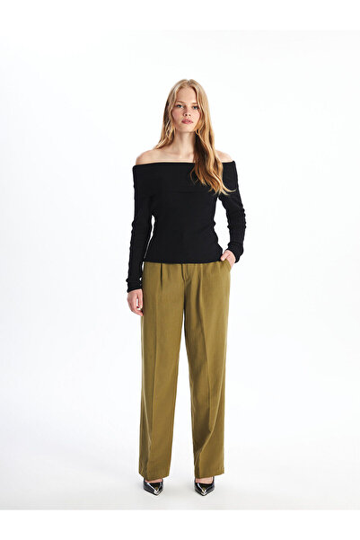 LC Waikiki Vizyon New Season Loose Fit Straight Linen Blend Women's Trousers