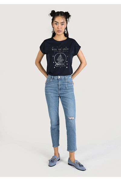 Colin's 891 Maya Pantaloni de jeans din denim pentru femei, cu talie medie, cu picior micșorabil
