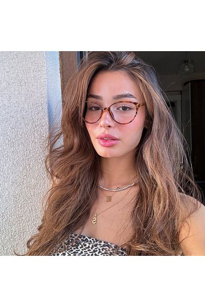 LOOKUP Blue Light Protection Glasses Cat Eye Optical Compatible (Transparent Glass Can Be Changed) 50 Ekartman Display Glasses
