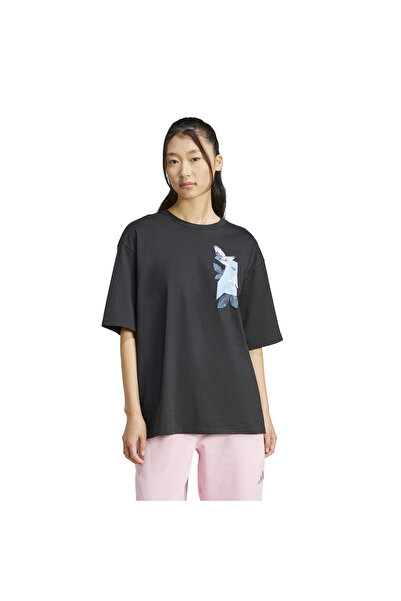 adidas Tricou negru pentru femei Lens în stil casual JJ4063