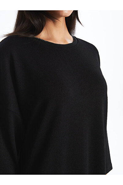 LC Waikiki Black Crew Neck Oversize Women's T-Shirt