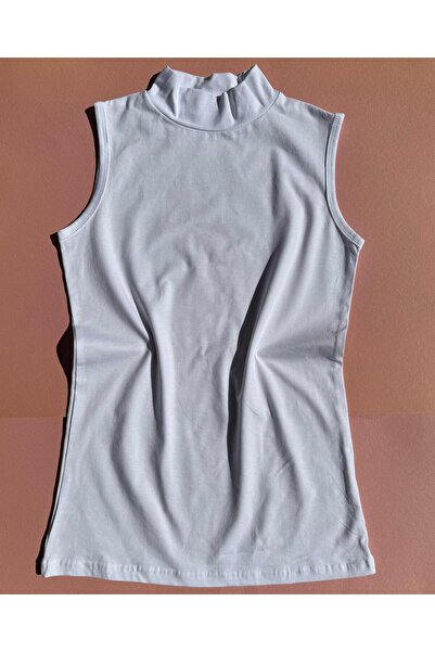 VicTroy Half Thigh 2-Piece White and Skin Cotton Sleeveless Women's Bodysuit 62V36