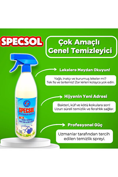specsol Çok Amaçlı Güçlü Çamaşır Leke Çıkarıcı Sprey Araba Ve Ev Temizlik Spreyi Yağ Kir Çözücü Sprey