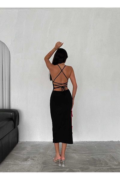 02Lady Fashion ROCHIE CU CUREA SUBȚIRE CU LEGARE ÎN SPATE CU CUREA ÎN SPATE