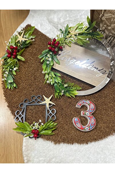 Marrone Hoşgeldiniz Kapı Süsü Priz Çerçevesi Kapı Numarası Daire Nımarası Paspas