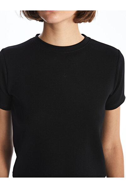 LC Waikiki Γυναικείο μπλουζάκι με μονόχρωμο κοντομάνικο Crew Neck