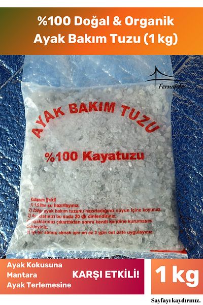 Fernanda 100% Natural Çankırı Foot Care Salt Deodorizing Mushroom Bath Pedicure - 1 kg