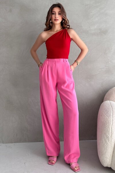 sportiness Tek Omuz Kırmızı Bluz