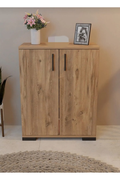 HSS Mobilya Çok Amaçlı 2 Kapaklı 3 Raflı Ayakkabılık Mutfak Antre Hol Yatak O...