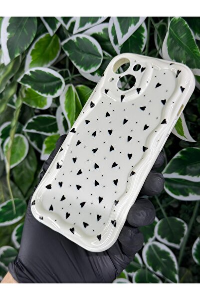 Store IPHONE 13 UYUMLU MİNİ KALP BASKILI DESENLİ SİLİKON KILIF