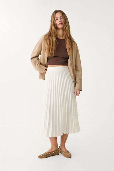 Stradivarius Pleated midi skirt