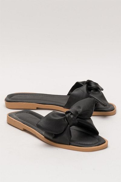 Liger Women's Bow Slippers Black