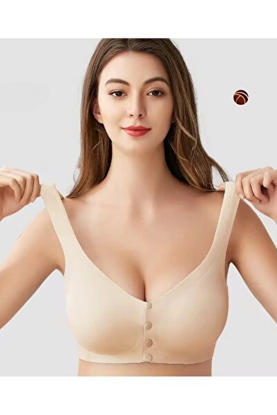 İntive Lingerie Удобен сутиен/бралет Gracie с лазерно изрязване, безшевен отпред и копче за закопчаване (кърмещи майки)