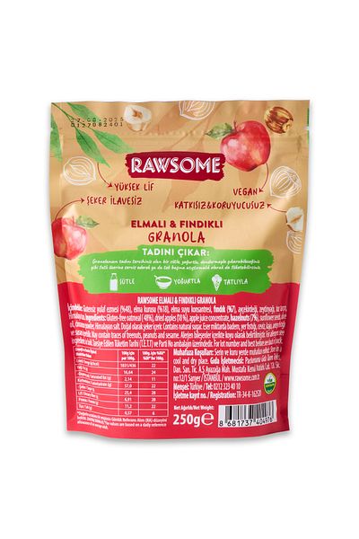 Rawsome 3-Pack Gluten-Free Apple & Hazelnut Granola 3X250G