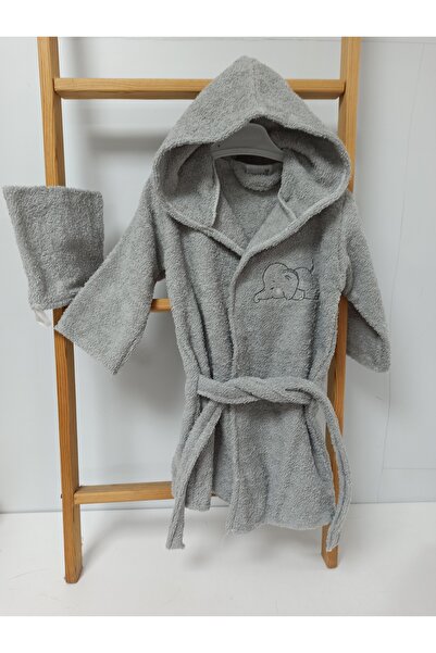 Ege HOME Decoration&Accessories Ege Home fil nakışlı bebek bornoz - kese seti...