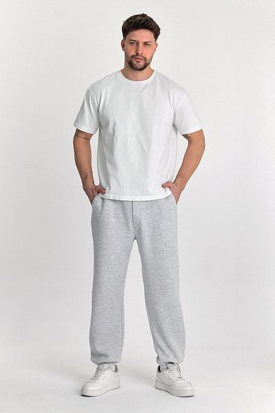 THE RULE Made of 3 Yarn - Adjustable Leg and Raster Loose Fit Men's Sweatpants Gray Rf0463