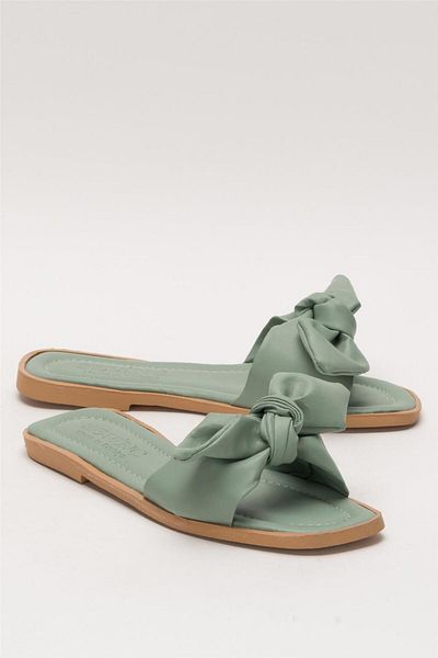 Liger Women's Green Bow Daily Summer Slippers