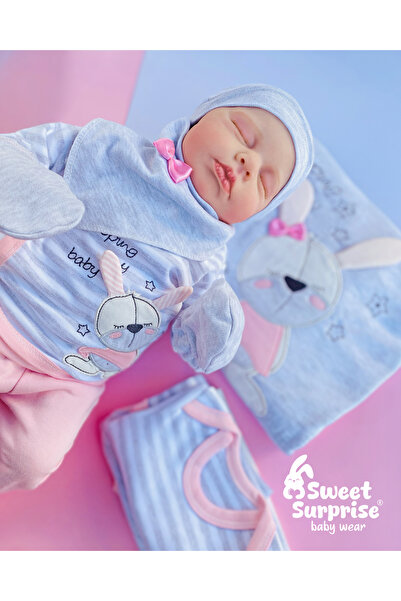Butik SWEET SURPRISE UYKU TAVŞANI PEMBE %100 PAMUK 10'LU YENİDOĞAN HASTANE ÇI...