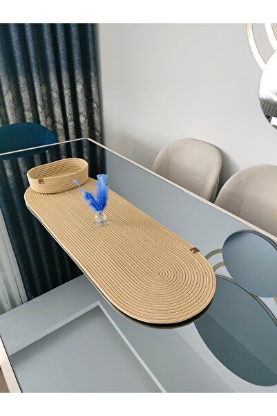 ADES HOME DESİGN Jüt, Sepetli Runner ,Amerikan Servisi ,Supla ,Masa Örtüsü,Se...