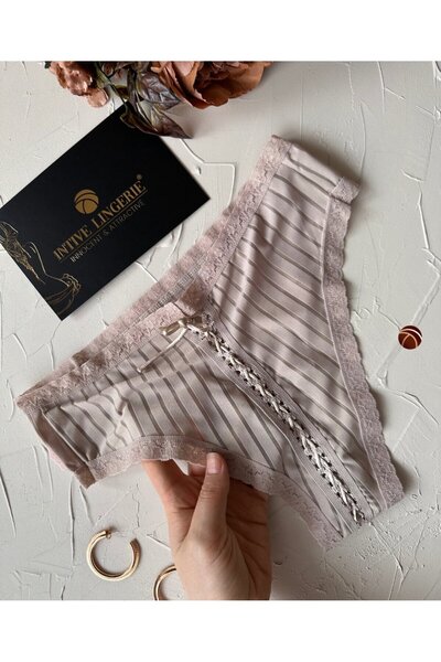 İntive Lingerie Lola See-through Back Tie Detail Βαμβακερό φανταχτερό/καθημερινό εσώρουχο/στρινγκ (Limited)