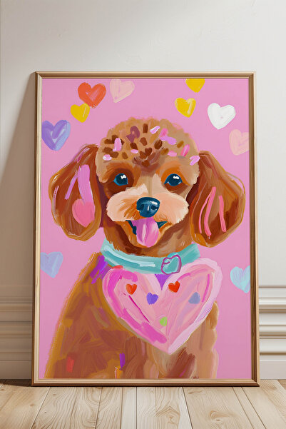 Alf Portraits Kalpli Toy Poodle Çerçevesiz Poster, Poodle Köpek Posteri, Pemb...