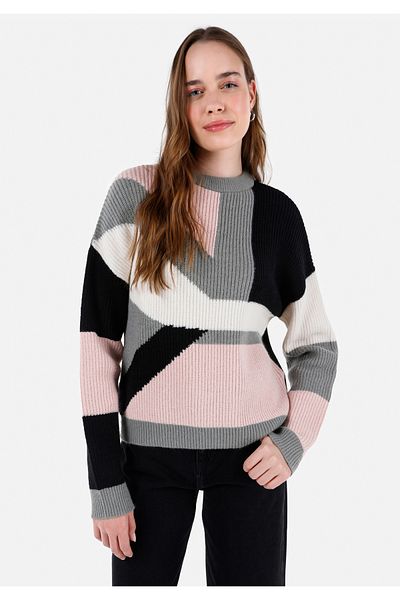 Colin's Pulover multicolor pentru femei, cu gât rotund, cu croială normală