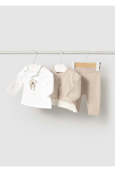 MAYORAL Baby Girl 3 Piece Set Cream