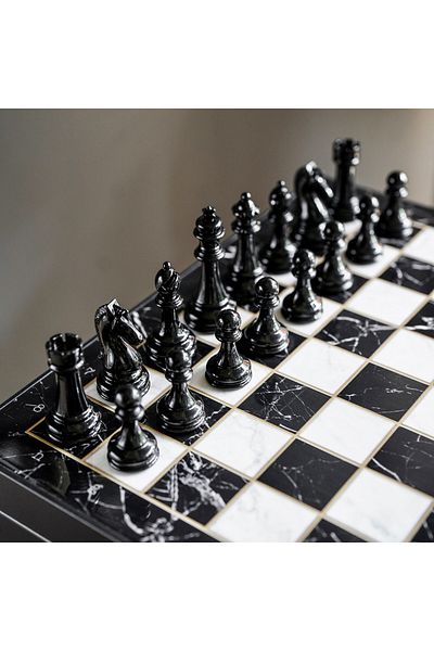 banabirhediye Luxury Large Size Classic Chess Set Wooden Chess, Gift Chess Set Size: 36X36X6 cm