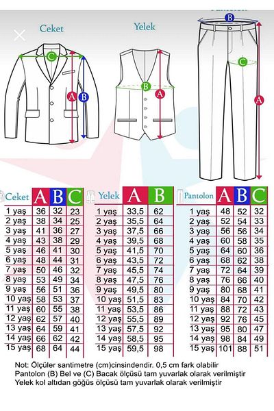 RİNDO KİDS Boy's Double-Breasted Suit