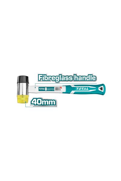TOTAL 40mm, Fibreglass Handle, Rubber & Plastic Hammer