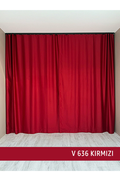 mep mekanik Donatti Red Star Blackout Unpleated Single Wing Background Curtain