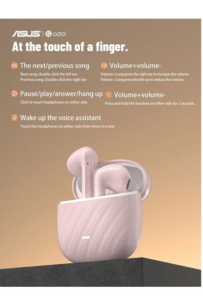 ASUS AS-172 Wireless Earphones,In-Ear Headphones,Noise Cancelling&Microphone Compatible with IOS&Android