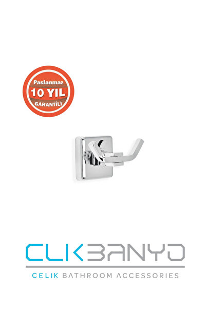 ÇELİK BANYO Paslanmaz Pirinç Kumru Çiftli Bornozluk Askılık Havlu Askısı KROM...