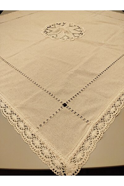 denizli hatırası Ortası El İşi Dantelli Otantik Buldan Cenddere 105x105 cm Ma...