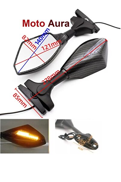 Genel Markalar RKS R250 Kayar Sinyalli Ayna Takımı Karbon