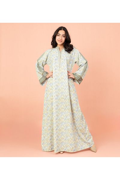 IKKXA Modern Embroidery Jalabiya