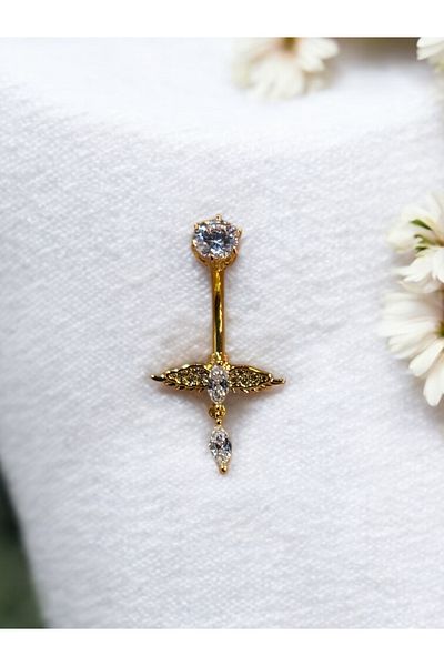 Takayrum Steel Wing Dangle Belly Piercing