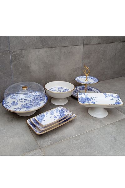 Pinkev 8 Piece Cake Presentation Plate Set