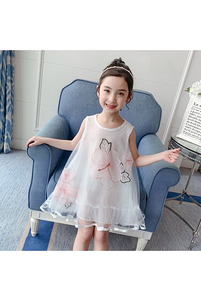 nannie Jasmine White Girl Dress - 7-8 years