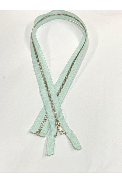 karantuhafiye معاطف أسنان حديدية بسحاب/أخضر نعناعي/أسنان فضية/70 سم