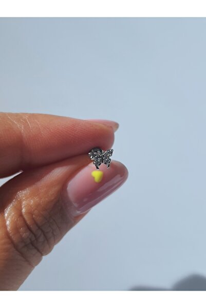 kurukafagift Kelebek Mini Figürlü Çelik  Piercing Tragus Helix Lob Kıkırdak