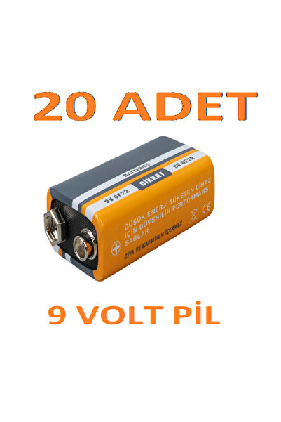 nelerbulurum 20 ADET 9 Volt Pil - 9V Oyuncak Araba Radyo Telsiz Duman dedektö...