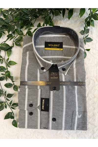 DENİZLİFE Men's Dad Summer Long Sleeve Checked/Plaid Shirt with Pockets