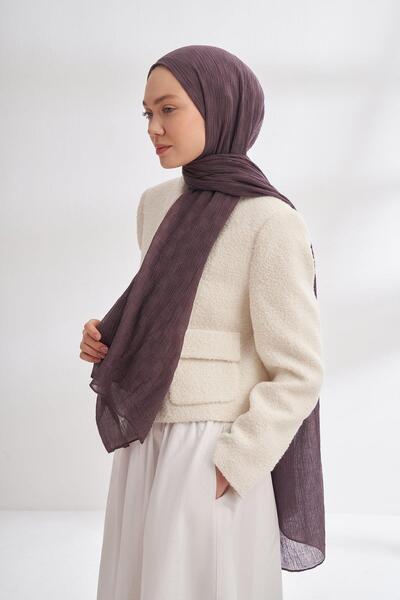 ARMANDA Müslin Dama Desen Şal 3350-Lavanta