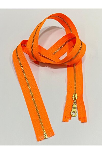 karantuhafiye برتقالي نيون / أسنان ذهبية / فرشاة حديدية مقاس 80 سم